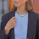 Emerald Gem Curb Chain Necklace