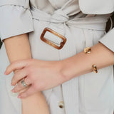 Waterproof Gold Cuff Bracelet, 18k gold-plated stainless steel