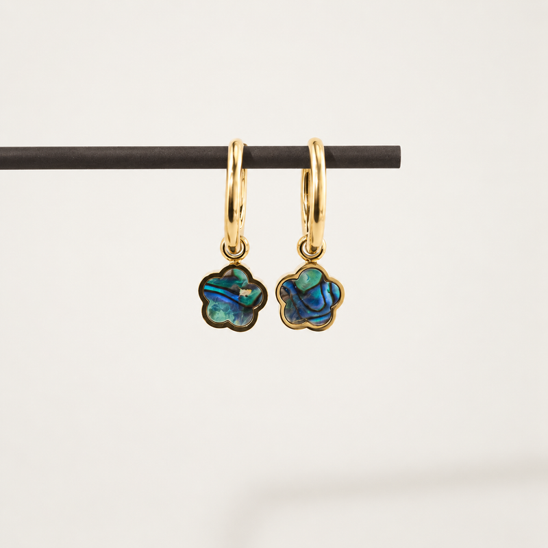 Abalone Hoop Earrings