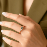 Vintage Gold Plated Aquatic Agate Ring