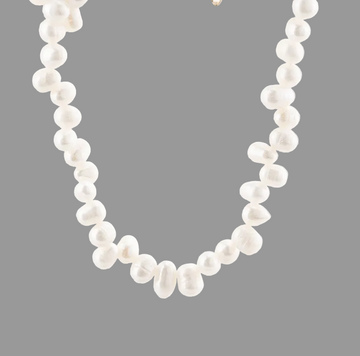Baroque Pearl Necklace — Dainty Gold Plated Charm