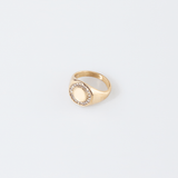 Circle Pave Signet-Ring