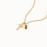 Cross and Birthstone-Necklace