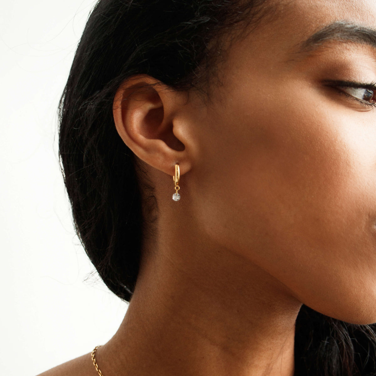Crystal Drop Hoop Earrings for Women