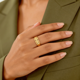 Divine Cross Ring, waterproof 18k gold-plated stainless steel