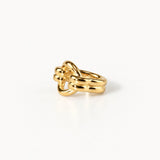 Double Loop Gold Ring, waterproof 18k gold-plated stainless steel