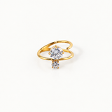 Stainless steel ring with two spark stones