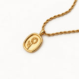 Effie flower pendant necklace gold