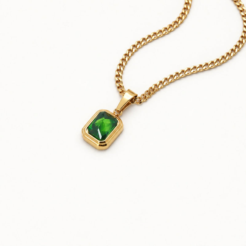 Emerald Stone Pendant Necklace
