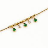Emerald Teardrop Charm-Bracelet