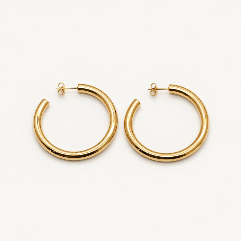 Faith Chunky Large Hoops 48mm Gold Earrings
