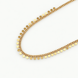 Gold Sequin Fringe-Necklace