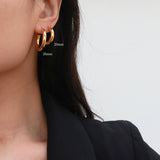 Charity Medium Hoop Earrings 26mm, waterproof 18k gold-plated stainless steel