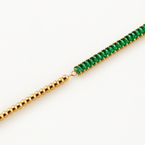 Half Emerald-Half Gold Beaded Bracelet