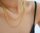Isla Rope Necklace, 18k gold-plated stainless steel