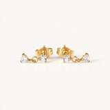 Anisa CZ Stud Earrings, waterproof 18k gold-plated stainless steel