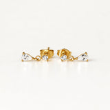 Afton Teardrop CZ Earrings, waterproof 18k gold-plated stainless steel