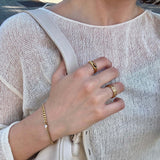 Solitaire Curb Chain Bracelet, waterproof 18k gold-plated stainless steel
