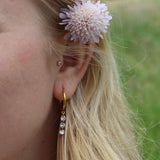 Crystal Drop Hoop Earrings, waterproof 18k gold-plated stainless steel