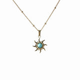Turquoise sun pendant necklace