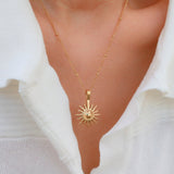 gold sun pendant necklace