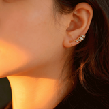 Waterproof Gold Marquise Cluster Ear Climbers, 18k gold-plated stainless steel