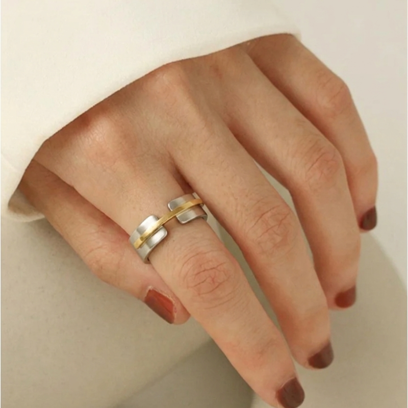 Two Tone Gold & Silver Band Ring