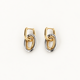 Mixed Metal Double Hoop-Earrings
