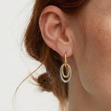 Mixed Metal Double Hoop -Earrings