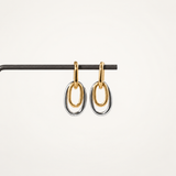 Mixed Metal Double Hoop Earrings