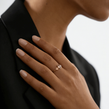 Adjustable Moon and Rose Ring