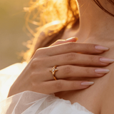 Waterproof Tarnish-Free North Star Ring in 18k Gold, 18k gold-plated stainless steel