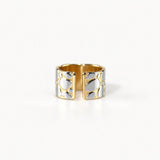 Waterproof Tarnish-Free Pebble Statement Band Ring, 18k gold-plated stainless steel