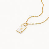 Waterproof Dainty Poker Ace Necklace, 18k gold-plated stainless steel