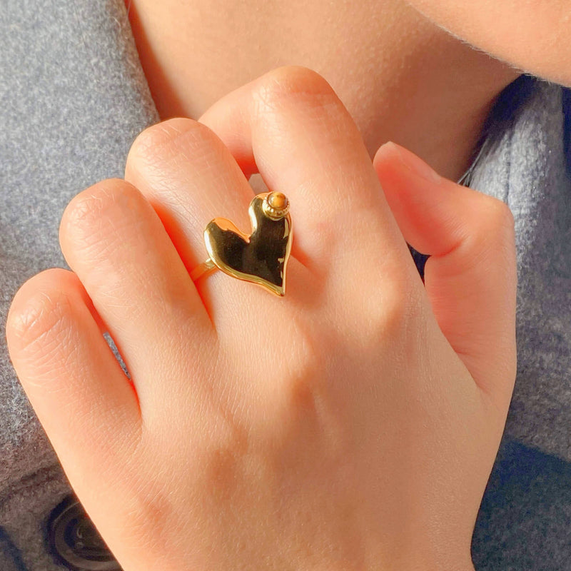 Tiger's Eye Heart Ring
