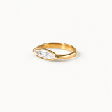 Marquise Sleek Ring, waterproof 18k gold-plated stainless steel