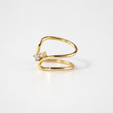 Vera Curve Twin Ring, waterproof 18k gold-plated stainless steel