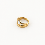 Hugo Ring, waterproof 18k gold-plated stainless steel