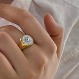Sunburst Signet Ring