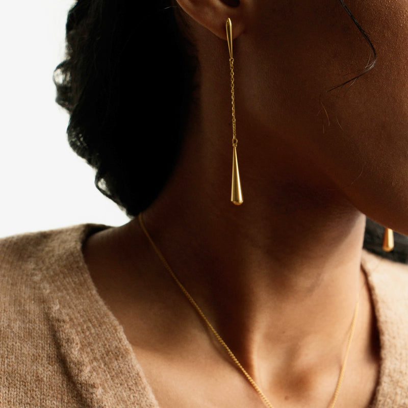 Teardrop Dangle Chain Earrings