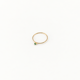 Tiny Green Stone Stacking -Ring