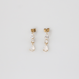 Triple CZ Drop-Earrings 
