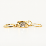 Triple Link Rectangle CZ-Ring