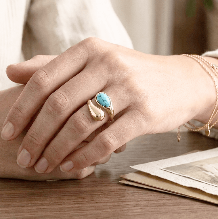 Turquoise Bypass Ring