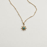 Turquosie sun pendant necklace
