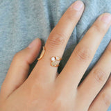 Vera Curve Twin Ring, waterproof 18k gold-plated stainless steel