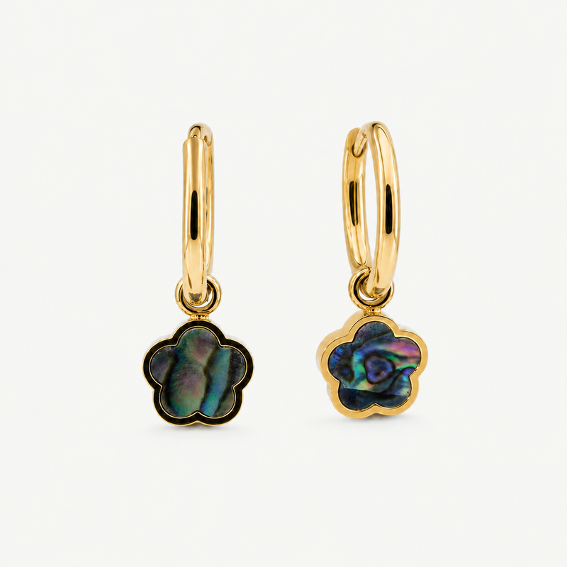Abalone Hoop Earrings