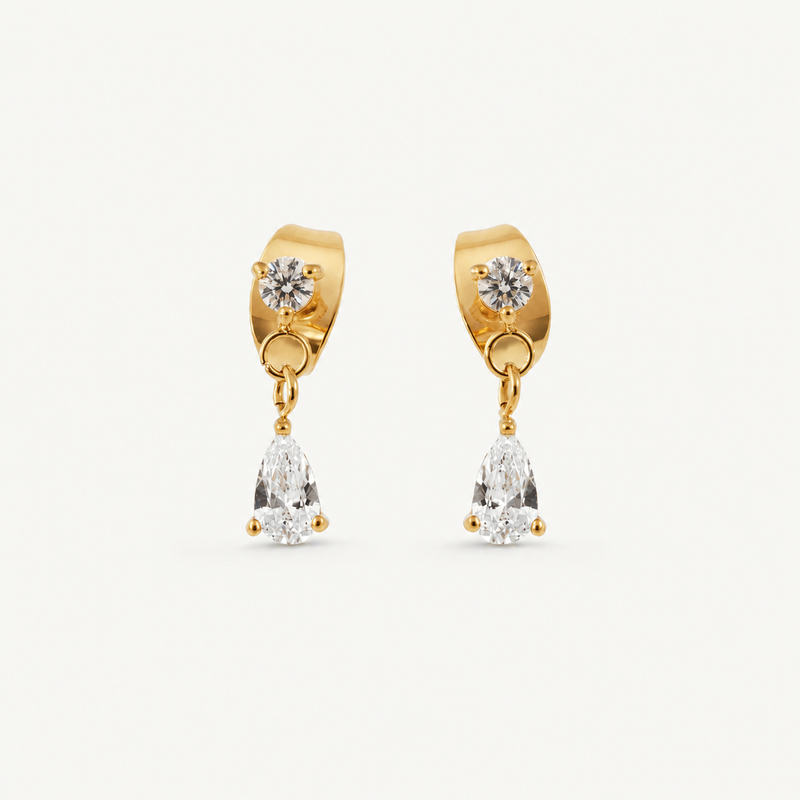 Afton Teardrop CZ Earrings