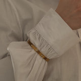 Waterproof Ribbed Crystal Bangle Bracelet, 18k gold-plated stainless steel