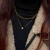 Hexa Spark Necklace, waterproof 18k gold-plated stainless steel